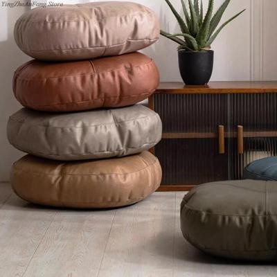 Nordic Style Unstuffed Ottoman Cover Technology Fabric Pouf Cushion Cover Bedroom Simple Footstool Japanese-style Tatami Futon