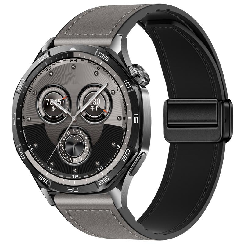 22mm 20mm Skórzany+Silikonowy Pasek do Huawei Watch GT6/GT5/Pro GT4 3 Pro 46mm Sportowa Opaska na Nadgarstek dla Samsung Galaxy Watch 7 6 5 Pasek