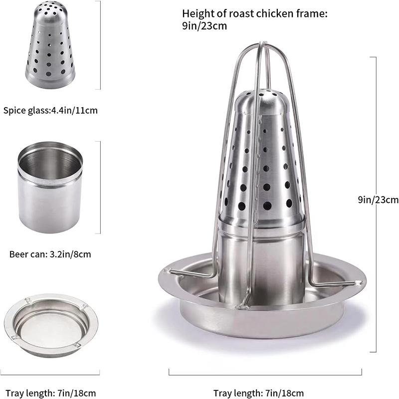 Stainless Steel Chicken Roaster Rack Chicken Holder For Grill And Smoker Roasting Chicken Stand BBQ Tool Kitchen Party Supplies