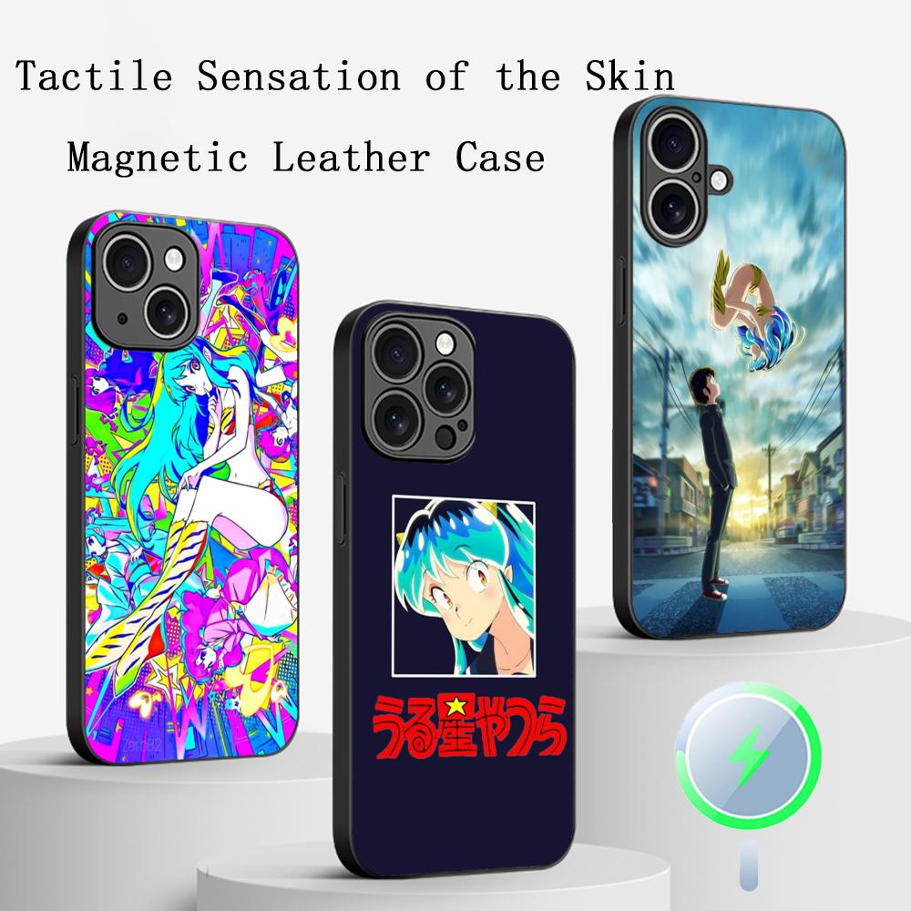 Classic girl Yatsura LUM classic anime Phone Case For iPhone 17 16 15 14 13 12 Plus Pro Max  High-end Luxury Magsafe Sheepskin