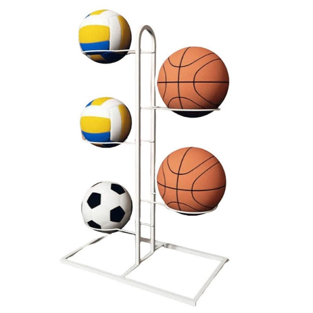 Foldable Basketball Rack Multi-Layer Storage Organizer For Basketball Hoop Balls Adjustable Sports Equipment Holder