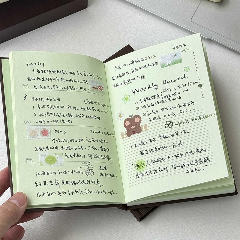 Mint Chocolate Green Inner Page A6 Notebook Girls Diary Thickened Notebook Journal Cute Kawaii Stationery