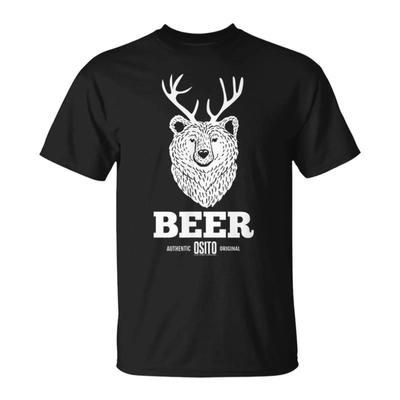 Beer Deer Bear With Antlers Party Drinking T Shirt Monsterry Vintage Casual Streetwear Comfortable Graphic