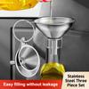 Stainless Steel Kitchen Funnels Set Food Grade Metal Funnels For Filling Bottles Small Funnels For Essential Oil Spices