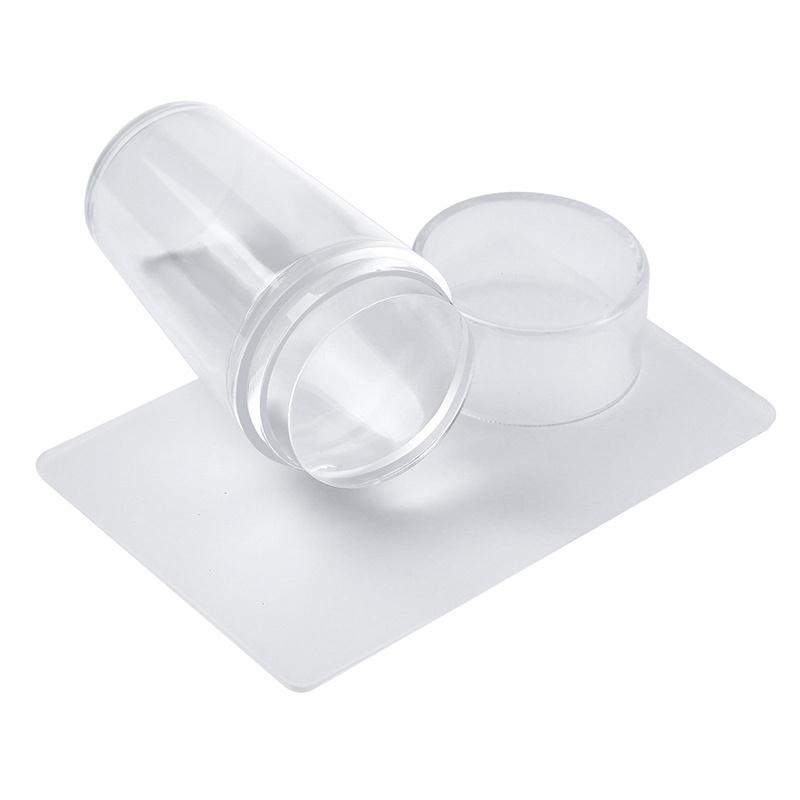 Clear Silicone Head Nail Stamp Set with Scraper To Print Patterns and Create Art Freedom