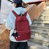 Men's Large Capacity Solid Color Backpack Women Travel Bag Junior High School Student Schoolbag