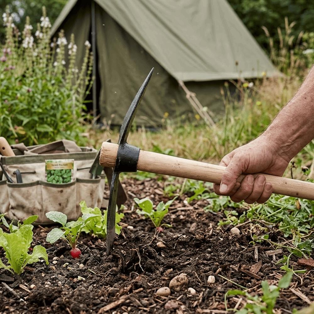 Wood Handle Pick Axe Double Sided Garden Pick Mattock Durable Pick Mattock Hoe  Outdoors Climbing