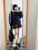 Retro Women's Color Block Stand-up Collar Warm Cotton Jacket - Autumn/Winter Loose Fit Trend