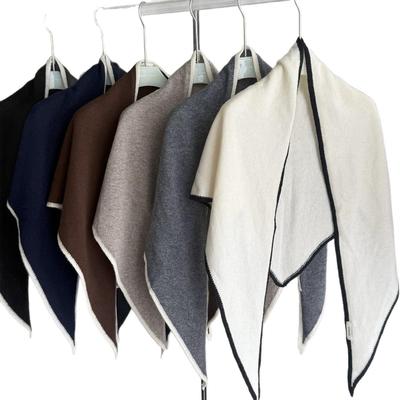 Women's Knitted Triangle Shawl: Warm, Solid Color Neck Protection for Autumn & Winter