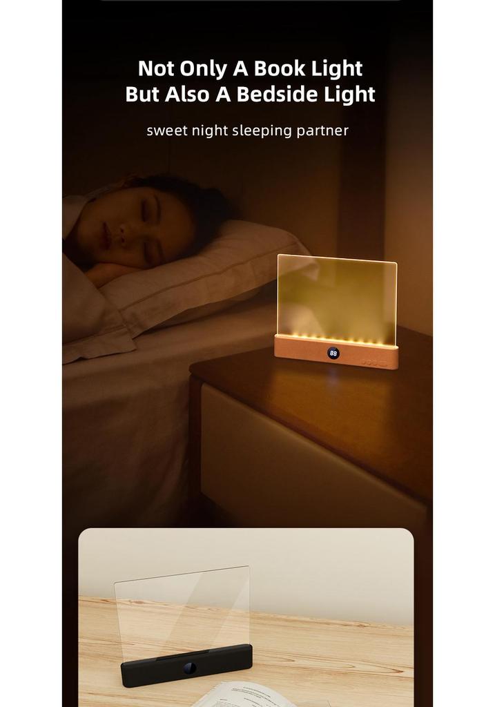 Rechargeable LED Flat Reading Lamp F17 - Portable Dormitory Bedroom Night Light
