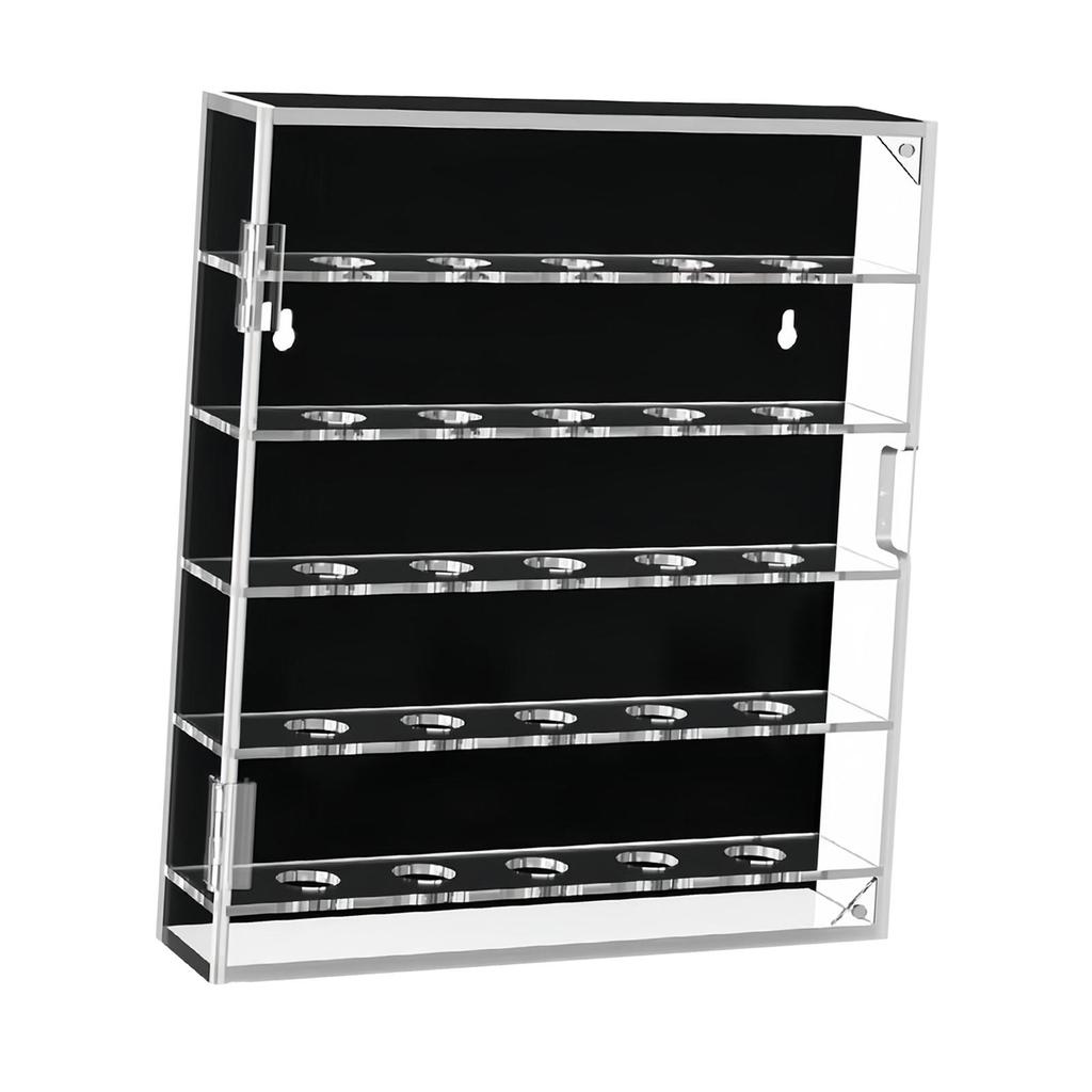 Golf Ball Display Case Cabinet with Door, Wall-Mounted for , Dustproof, Holds 25 Balls,