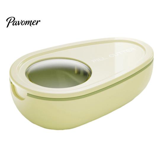 Splitter And Storage Tool Portable Pill Box with Cutter, Stainless Steel Blade Compact Travel Medication Organizer Case, Lightweight Large Capacity