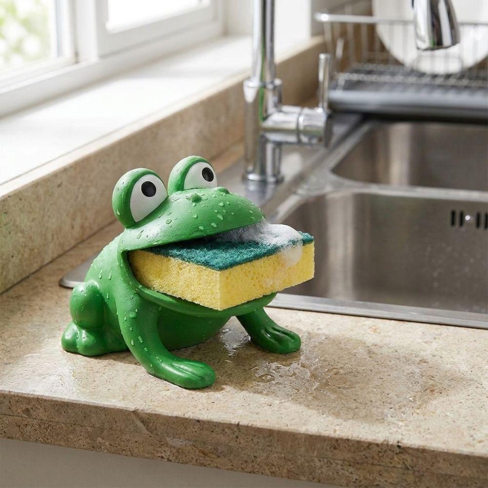 3D tištěný stojan na houbičky ve tvaru žáby, odkapávač na utěrky, mýdlo na koupelnovou desku
