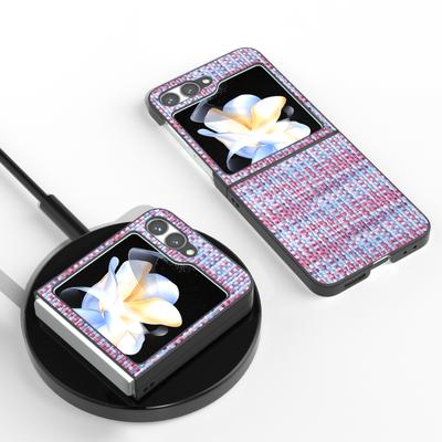For Samsung Galaxy Z Flip7 FE 5G/Z Flip6 5G Case Plaid Texture Leather+PC Folding Phone Cover