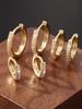 14K Gold Plated Huggie Hoop Earrings 3 Pairs, 10/12/14mm Cartilage Helix Piercing Jewelry for Men & Women