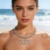 2026 Hip Hop Rhinestone Pendant Necklace Sparkling Bling Number Necklace for Women Fashion Party Jewelry Gift Adjustable Chain New Year Celebration