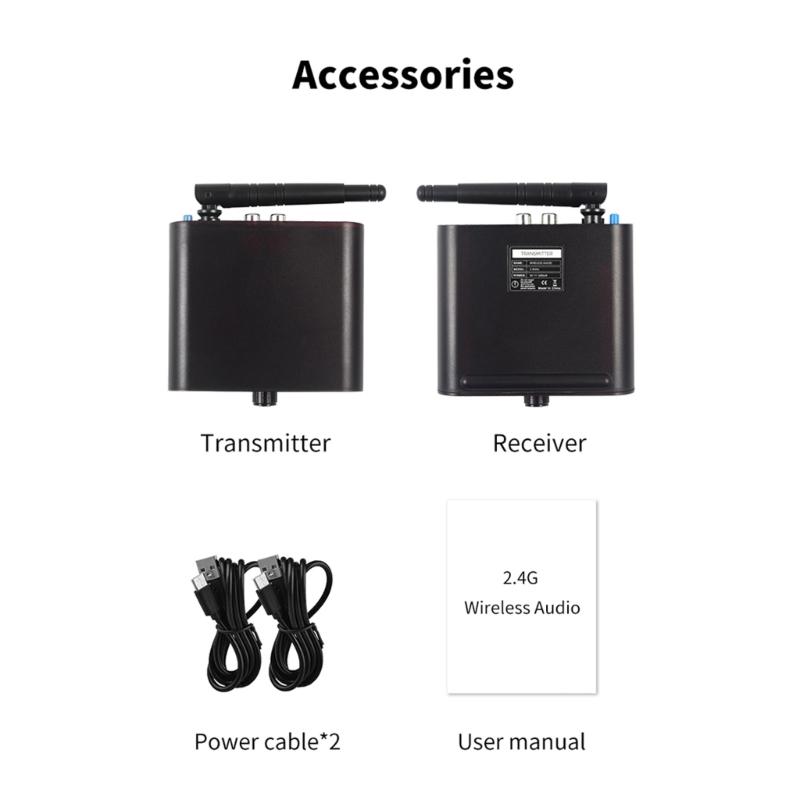 AU2410 Wireless Auditory Transmitter Receiver Set Easy for Streaming Auditory from TV to Speakers