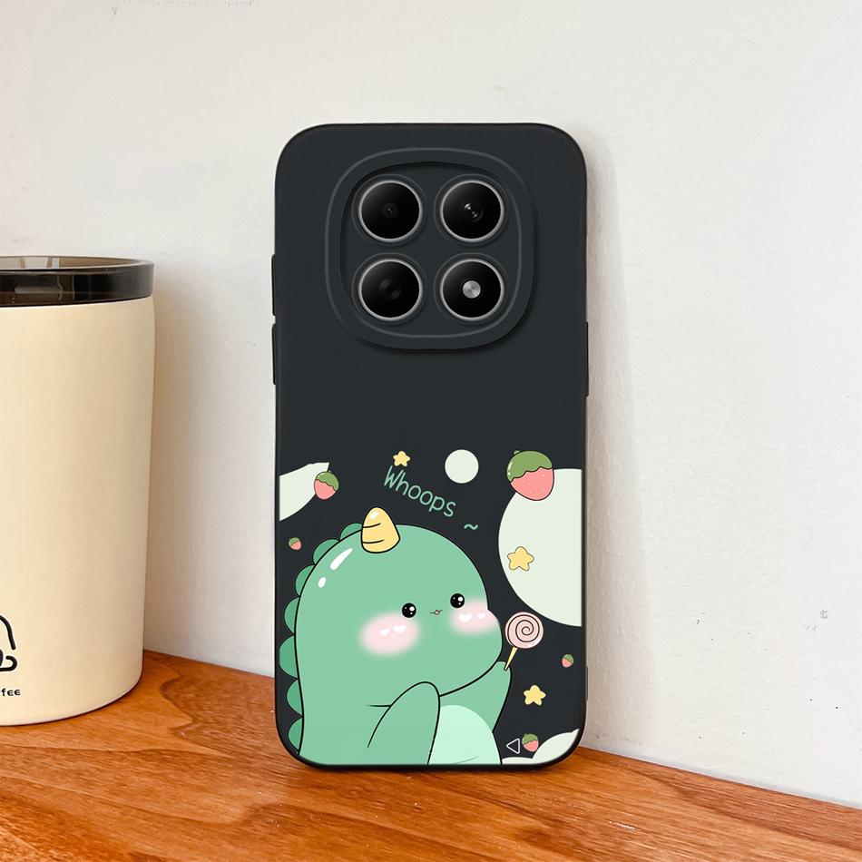 Cartoon Dinosaur Case For Poco M8 Pro 5G Back Cover For Poco M 8 Camera Lens Protection Soft Liquid Silicone Phone Protectors