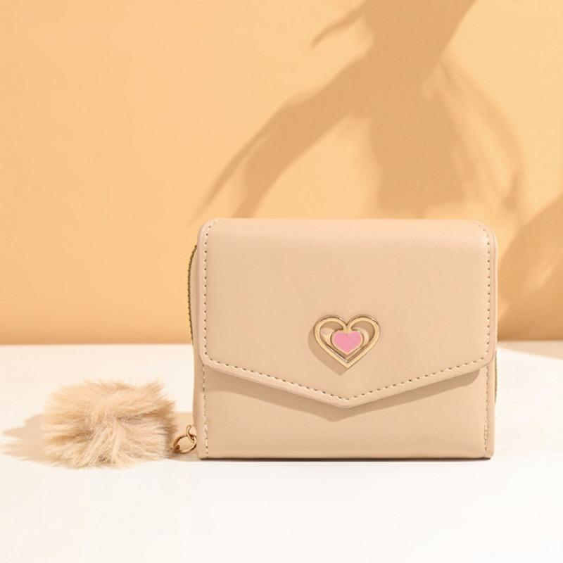 

Новый персонализированный модный женский короткий кошелек кошелек кошелек в форме сердца женская короткая сумка кошелек для мелочи визитница цельный абрикосовый