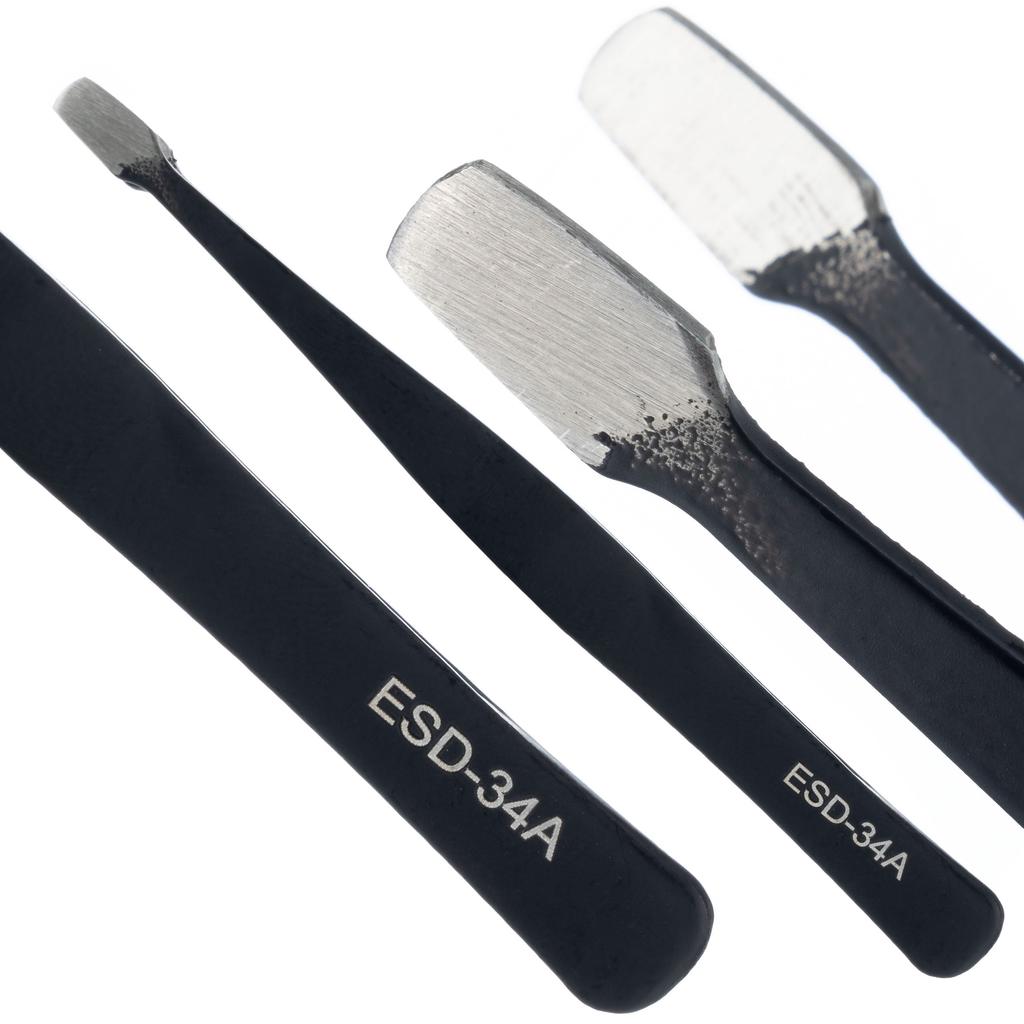 Rosfix Set of 10 Precision Tweezers In a Case – Acid Resistant | Hardened Tips | Anti-magnetic and Precise