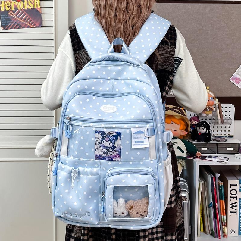 Cute Star Pain Bag Women's Backpack Japanese Junior High School High School Students Large Capacity Multicompartment High Value School Bag Women