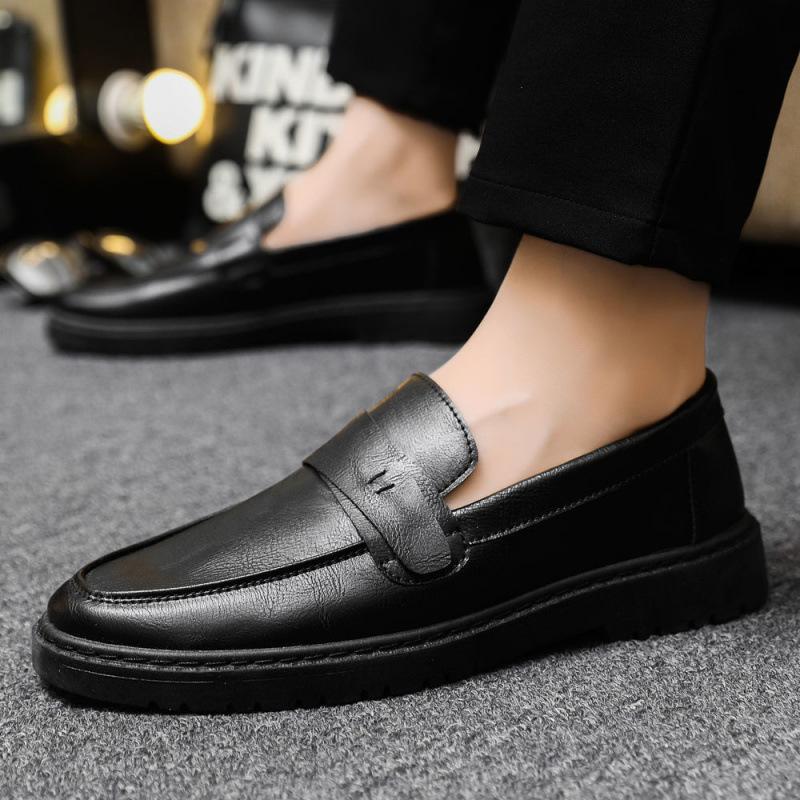 Men's Shoes New Style Casual Leather Shoes Trendy Soft Leather Loafers Men's Slip-on Lightweight Driving Shoes