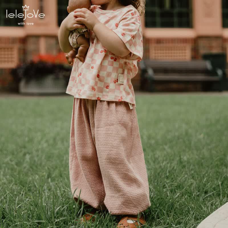 LELE JOVE Kids Spring/Summer Textured Linen Breathable Trousers 90