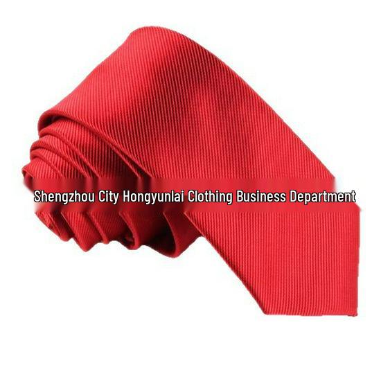 Men's Formal Business Casual Ribbed Black Red Tie - Polyester Silk Solid Color Accessory