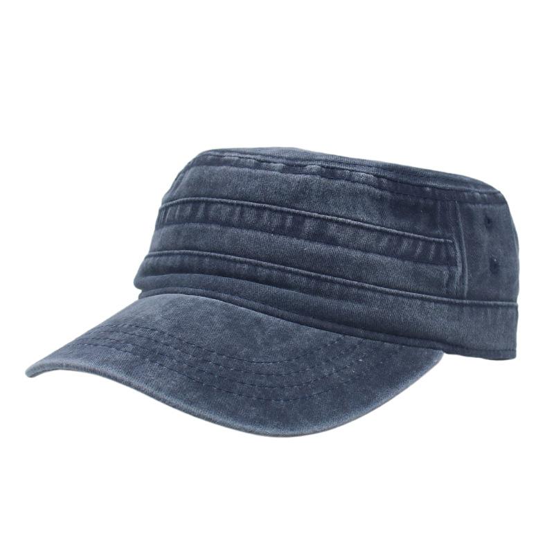 Washed Retro Flat Top Hat Four Seasons Men'S Sun Hat Outdoor Sports Hat