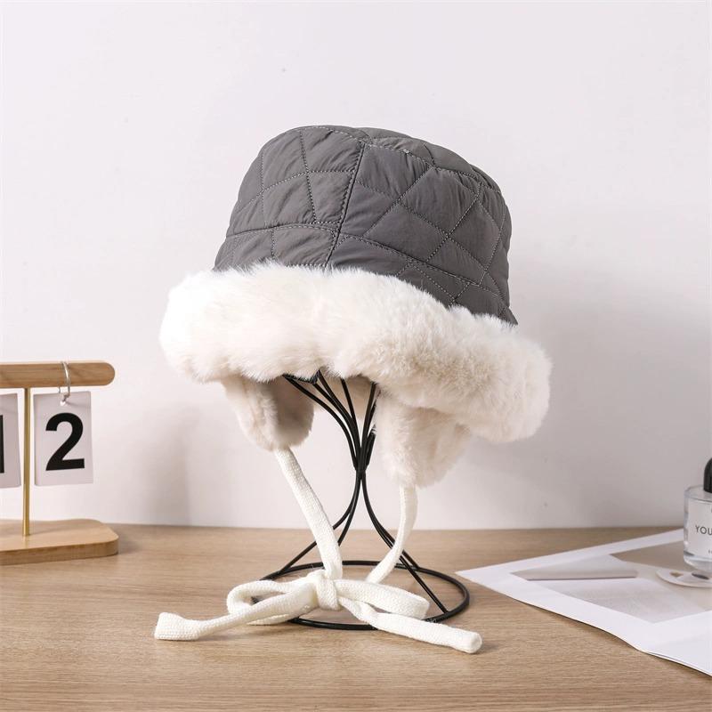 Ear Protection Lei Feng Hat Winter North Outdoor Cold Thickened Windproof Bucket Hat Women's Plush Warm Hat Winter