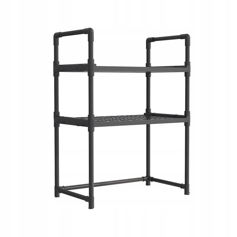 Kitchen Shelf For Microwave Organizer Cabinet Black 3 Levels 48Cm Shelf