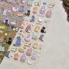 1pcs Cute Graffiti Lines Nail Art Stickers 5D Embossed Butterfly Rabbit Nail Art Accessory Stickers Self Adhesive Decal
