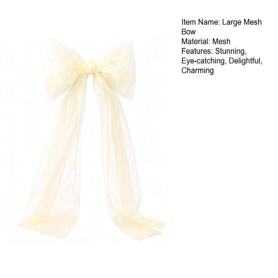 Christmas Tree Topper Bow Extra Large Mesh Bow with Long Streamers for Holiday Wedding Birthday Party Wall Decoration