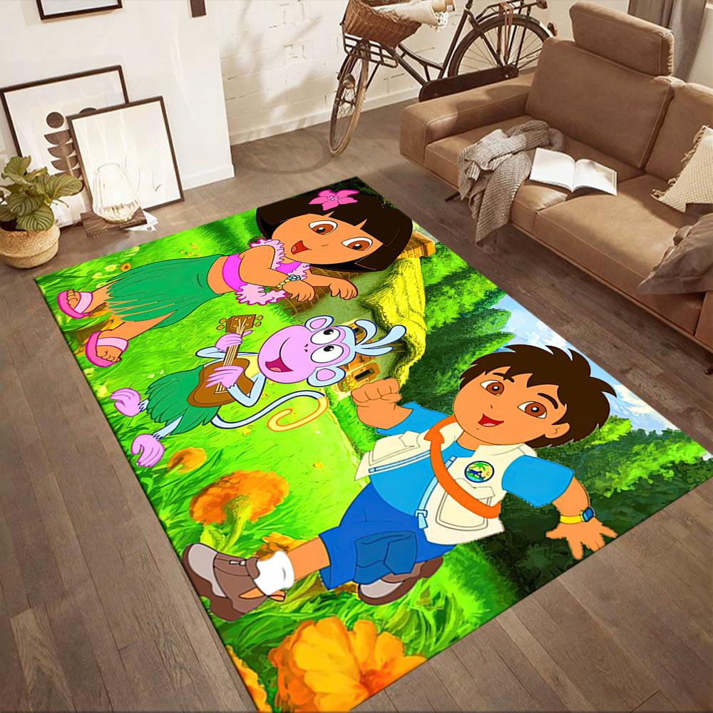 Dora Explorer Area Rug Perfect for Study room Entryway Kitchen Game Room Anti-slip Rug Office home decor Gift for Festivals