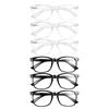 6PCS Blue Light Blocking Glasses Square Nerd Matte Black Anti Ray Eyeglasses Computer Transparent Fashion Eyewear
