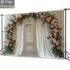 2D Elegant Pink Flower Curtain Backdrop for Birthday & Event Decoration