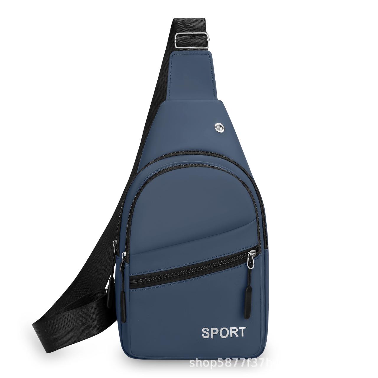 

Men s Minimalist Textured Crossbody Chest Bag - New Business Casual and Fashionable 30×5×17 синій