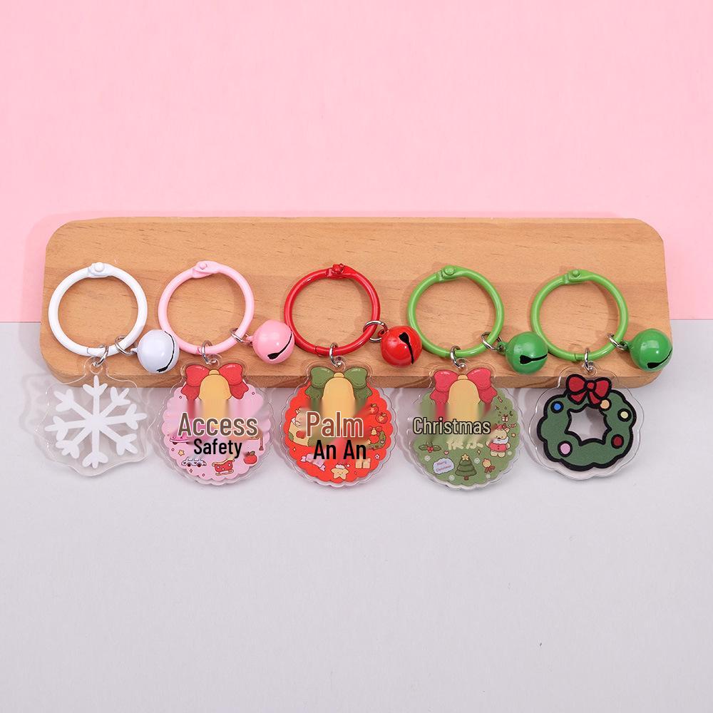 Double-Sided Santa Claus Cartoon Acrylic Keychain - Korean Style Backpack Pendant & Clothing Accessory