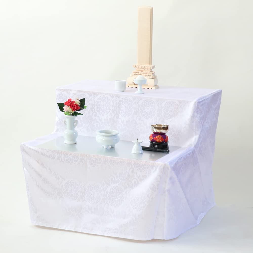 Buddhist Altar Set, Plain White Porcelain, 5 Pieces + Bell Set, Incense Burner Ash Included, for 49th Day Memorial Service, Altar Decoration
