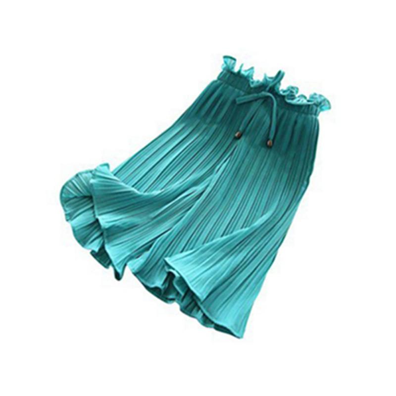 Mädchenhose mit weitem Bein und Spitzenbund, atmungsaktive Neun-Punkt-Hose für den Sommer, Freizeithose für Mädchen im Alter von 2–10 Jahren