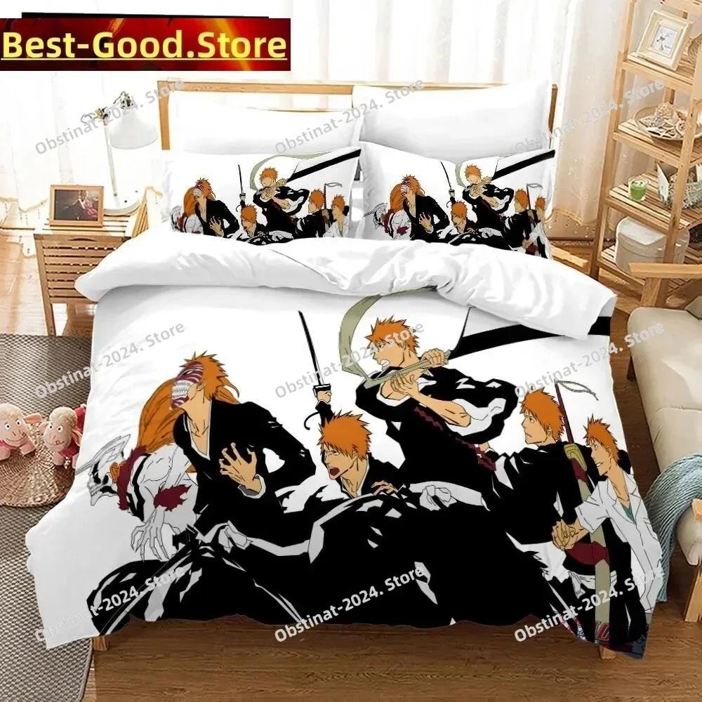 3D Anime Bleach Kurosaki Ichigo Bedding Set Printed single Comforter Quilt Duvet Cover Pillow Case 3 Pieces Sets Kids Adult Size