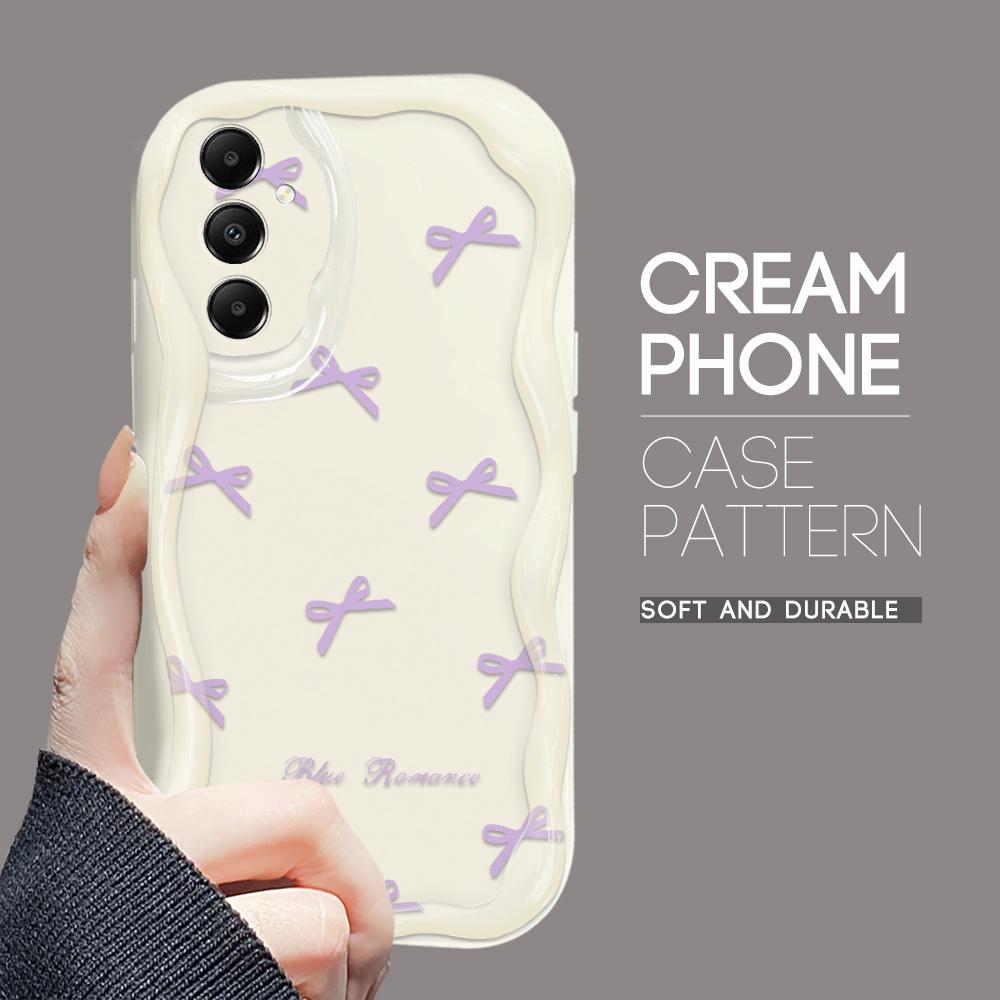 

Милий мультяшний візерунок, кремовий текстурний корпус, хвилястий край, м’який силіконовий чохол для телефону Samsung Samsung M02 білий