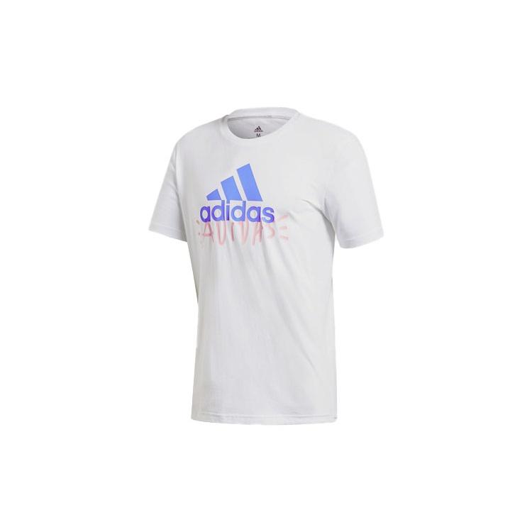 adidas Sports Graffiti Round Neck Short Sleeve White Men s FN1728 XXL