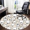 1pc Dogs Pattern Office Round Area Rug, Indoor Mat Suitable ForOffice, Under Office Chairs Bedroom Living Room Home Decor, Room Decot041