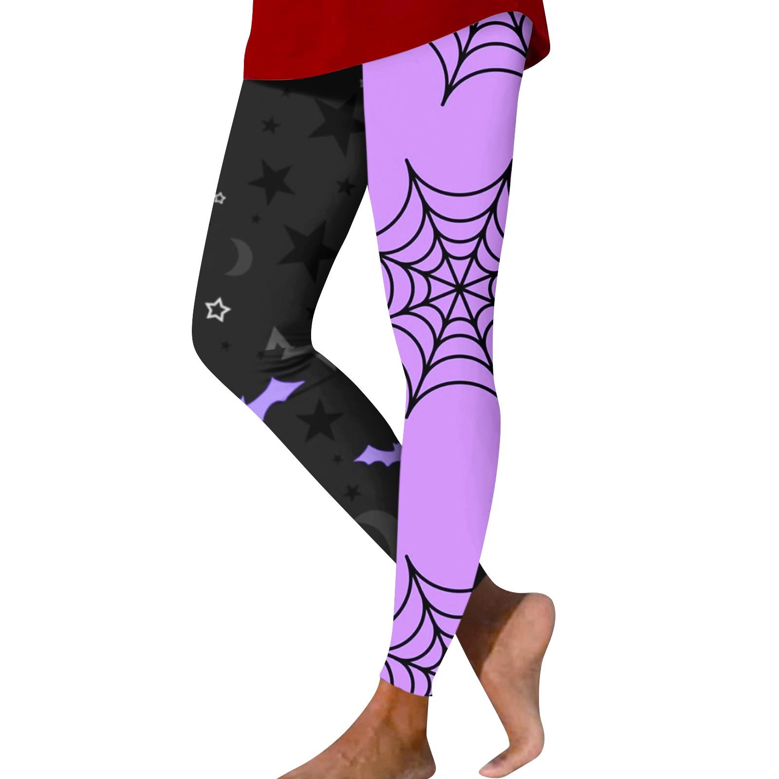 

Женские модные брюки с эластичной нижней частью и принтом на Хэллоуин, эластичные брюки для йоги, девятиминутные брюки XXL