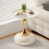 Light Luxury Small Coffee Table, Metal Top Sofa Side Table with Stable Anti-Tipping Base,Portable End Table for Home Cafe Office