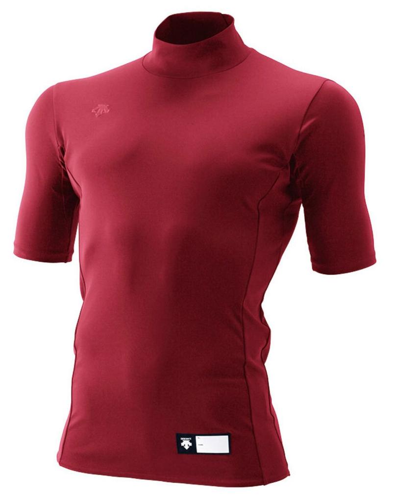 DESCENTE Baseball High Short Relaxed Size STD705 Undershirt, Neck, Sleeve, Fit, Burgundy, O,
