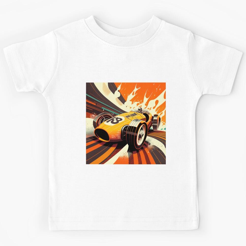 Vintage Illustration Colorful Speed Car Formel One Futuristic  Kids T-Shirt 100