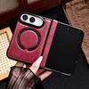 Für iPhone Duo Fold Hülle Luxus PU-Leder hautfreundlich Magnetische Schutz-Rückseite MagSafe Kabelloses Laden Handyhülle