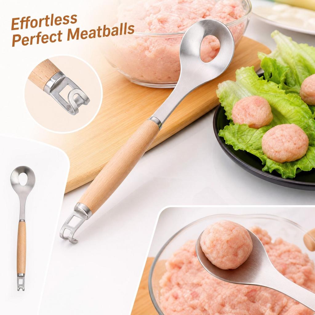 Stainless Meatball Maker with Non-Stick Scoop for Homemade Meatballs